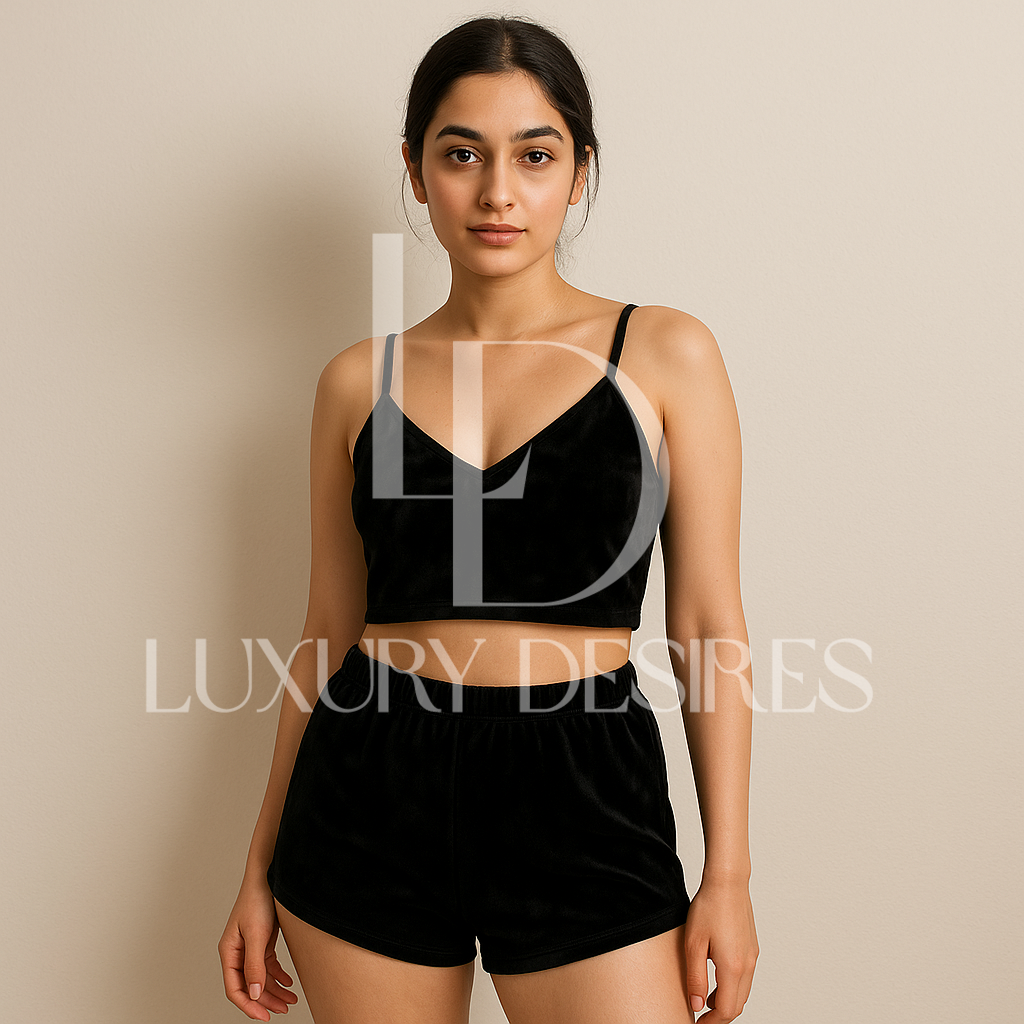 Luxury Desires Sexy V-neck Gold Diamond Lingerie Set