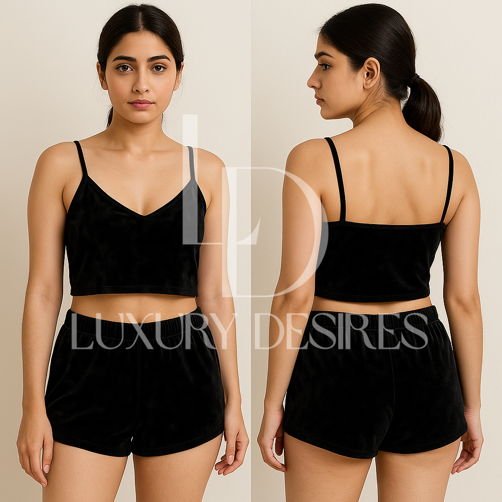 Luxury Desires Sexy V-neck Gold Diamond Lingerie Set