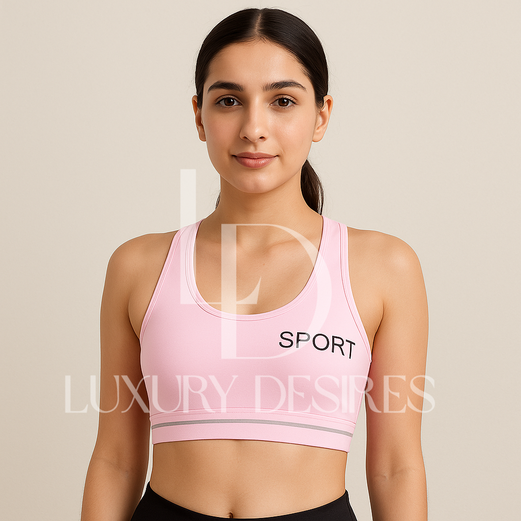 Pack of 3 Padded Cotton Sports Bras | Luxury Desires