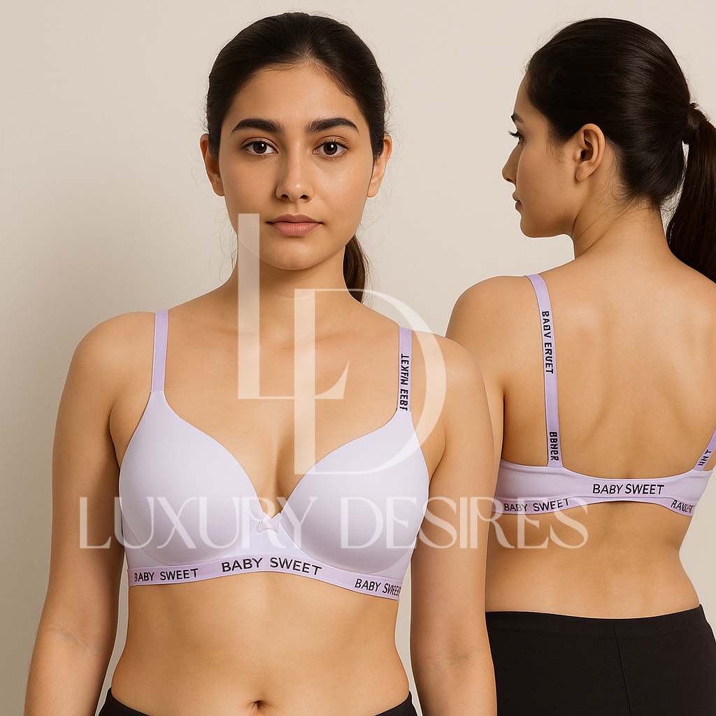 High Quality Light Padded Non Wired T-Shirt Bra – Purple