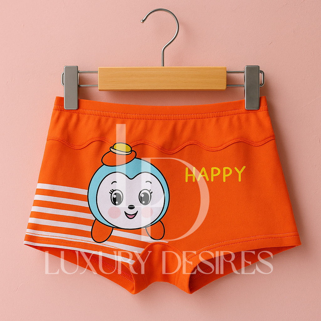 3 Pcs Girls Cotton Boxer - Soft & Comfortable with Fun Designs