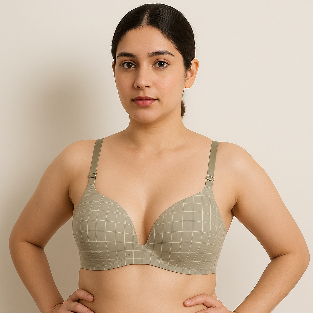 Luxury Desires Checkered Bra - Light Grey | High Quality & Comfortable