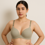 Luxury Desires Checkered Bra - Light Grey | High Quality & Comfortable
