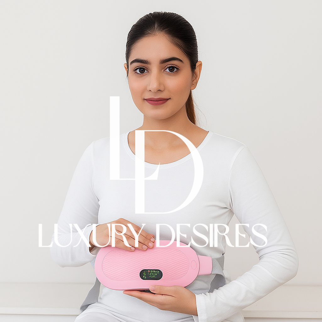Period Cramp Relief Electric Heating Belt Massager | Luxury Desires