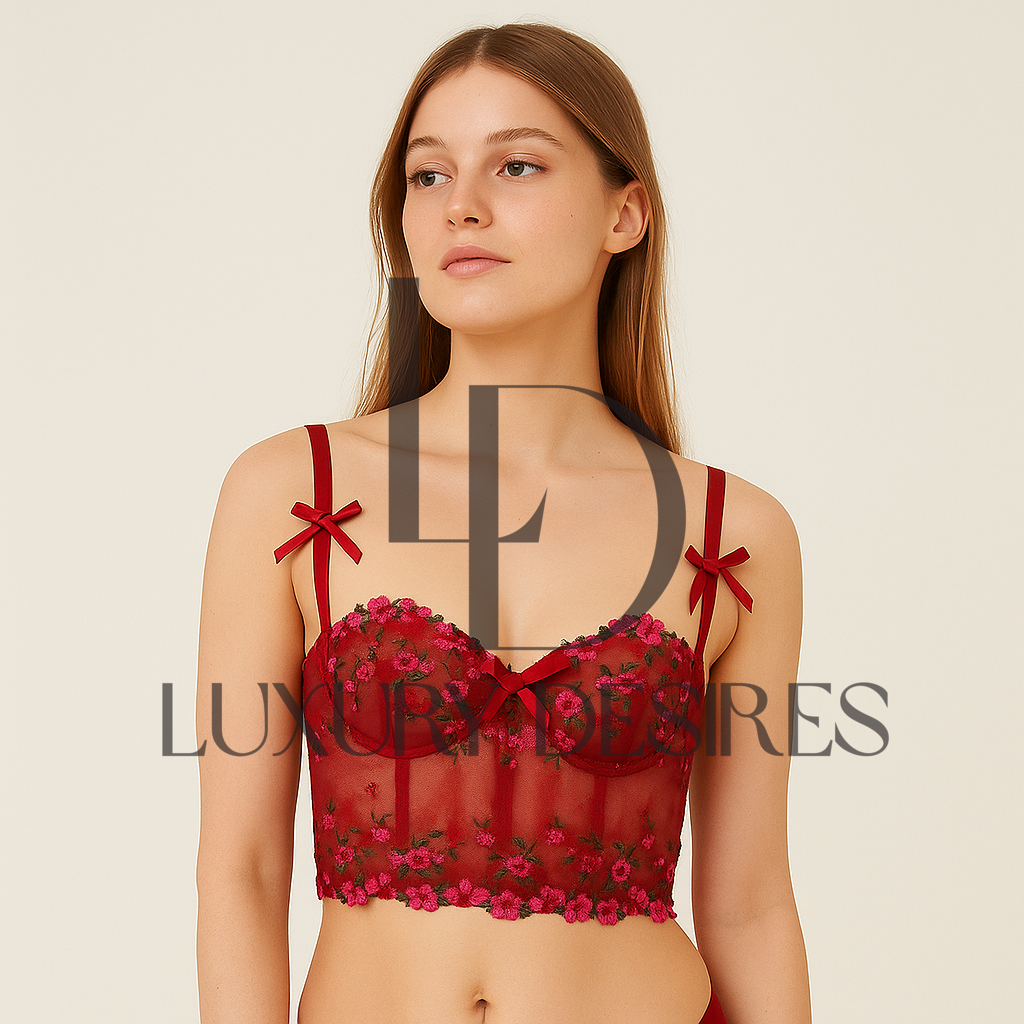 Luxury Desires Sexy Polyester Comfort Red Bra – Soft & Stylish