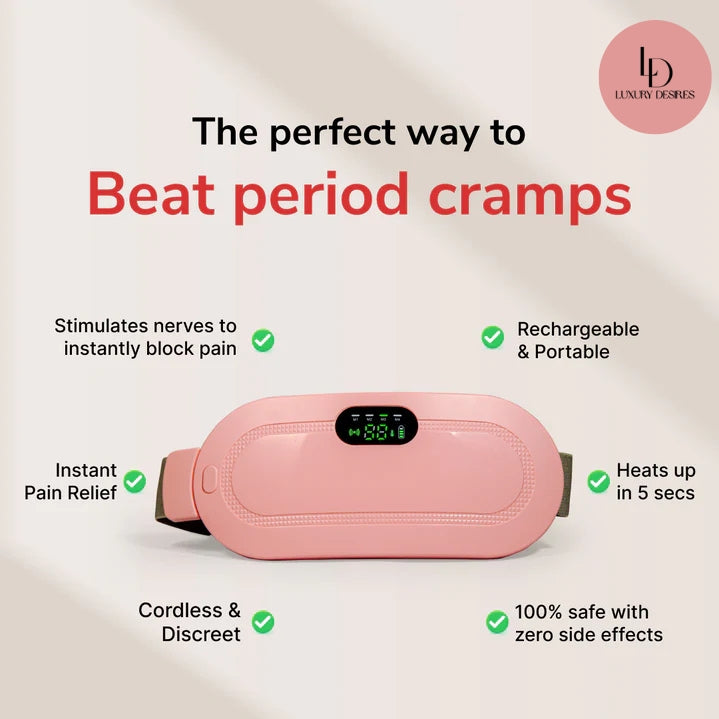 Period Cramp Relief Electric Heating Belt Massager | Luxury Desires