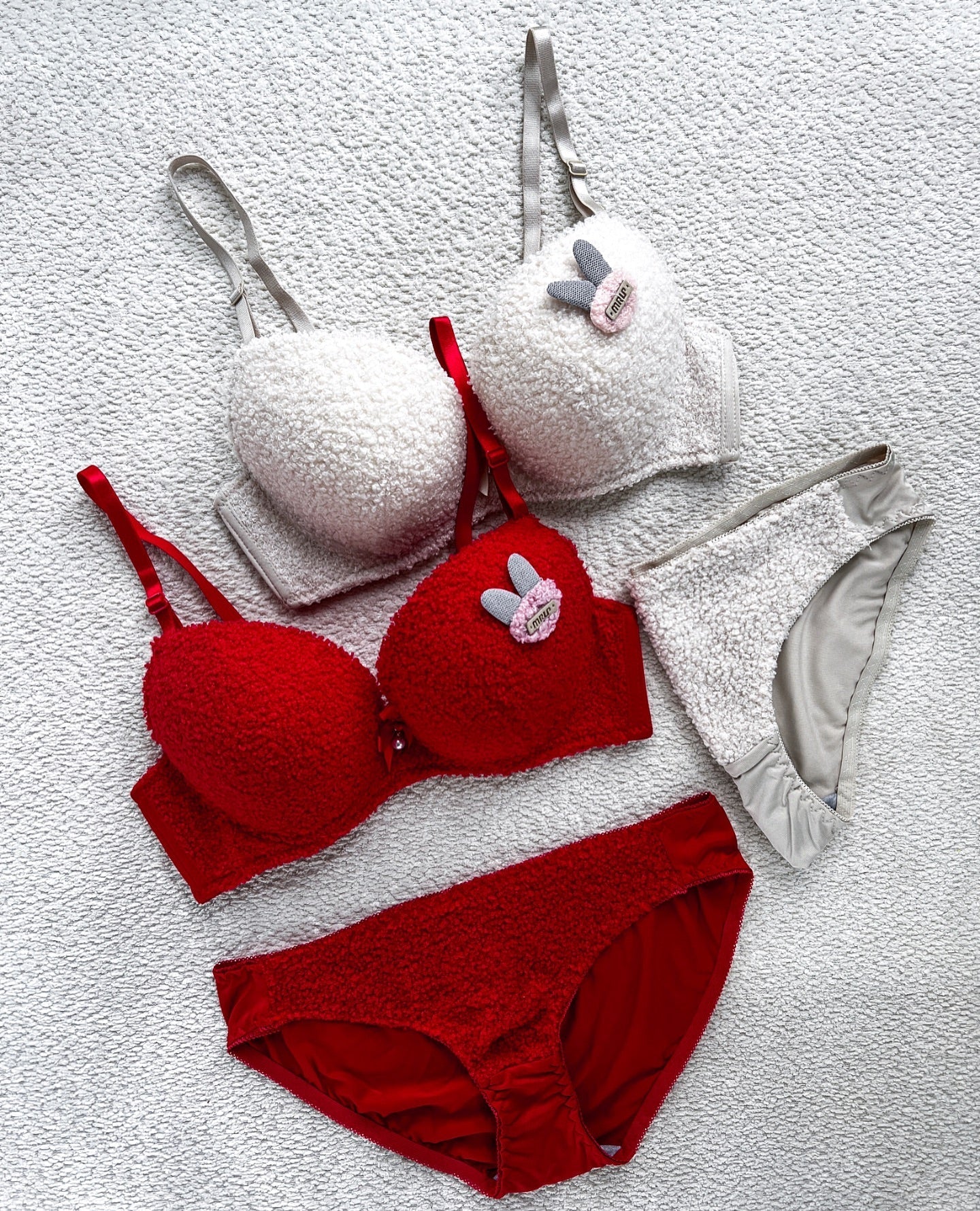 Cute Soft Plush Design Bra & Panty Set | Luxury Desires