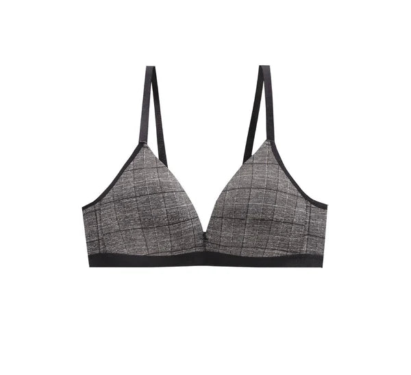 Checkered Bra - High Quality and Elegance in Grey