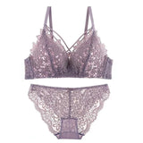 High Quality Sexy Plunge Bra Set - Fawn | Luxury Desires