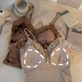 Pure Desire Lace Gold Velvet Sling Strap Bra – Free Sizes