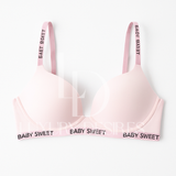 Sweet Babe Letter Strap T-Shirt Bra - Quality & Comfort - Pink