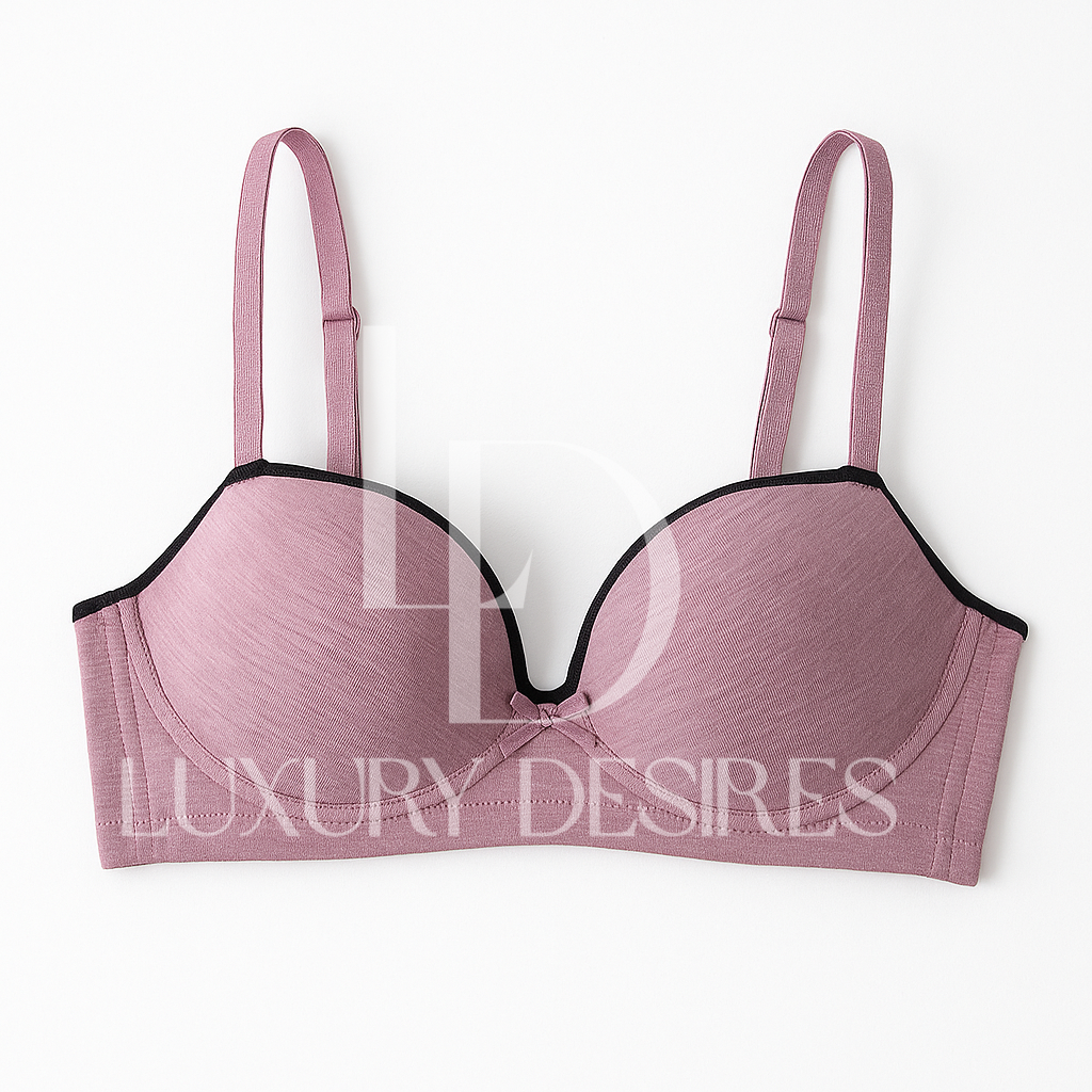 Everyday Cotton Padded Wired Bra - Pink | Luxury Desires