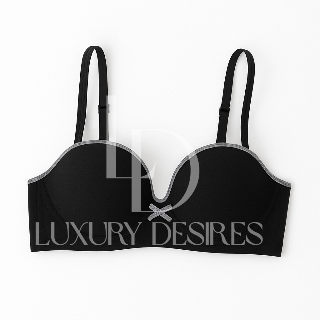 Everyday Cotton Padded Wired Bra - Black | Luxury Desires