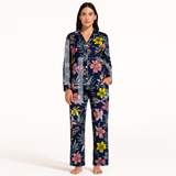 Sleepwear Two Pieces Set – Luxury Floral Linen Pajamas
