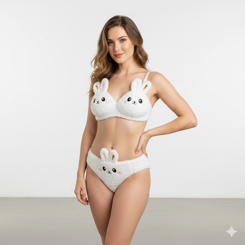 High Quality Anime Plush Bra & Panty Set | Luxury Desires