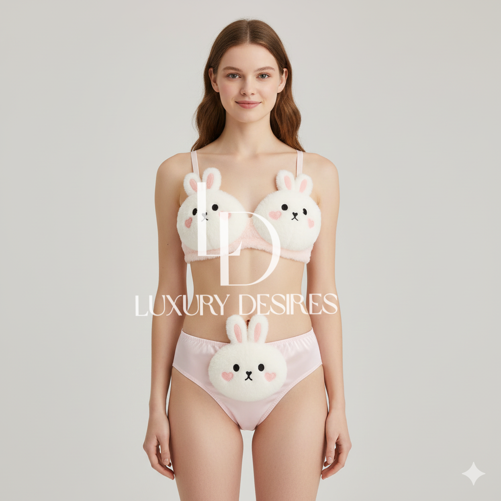 High Quality Anime Plush Bra & Panty Set | Luxury Desires