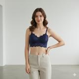 Luxury Desires Sexy Lace Sunflower Blue Bra – Free Sizes