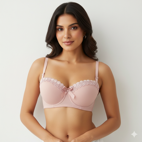 Luxury Desires Tube Pink Bra – Simple Style Sexy Nylon Gather