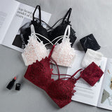 High Quality Sexy Plunge Bra Set - White | Luxury Desires
