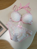 Luxury Push-Up Bra & Panty Set – Front Open White | Luxury Desires