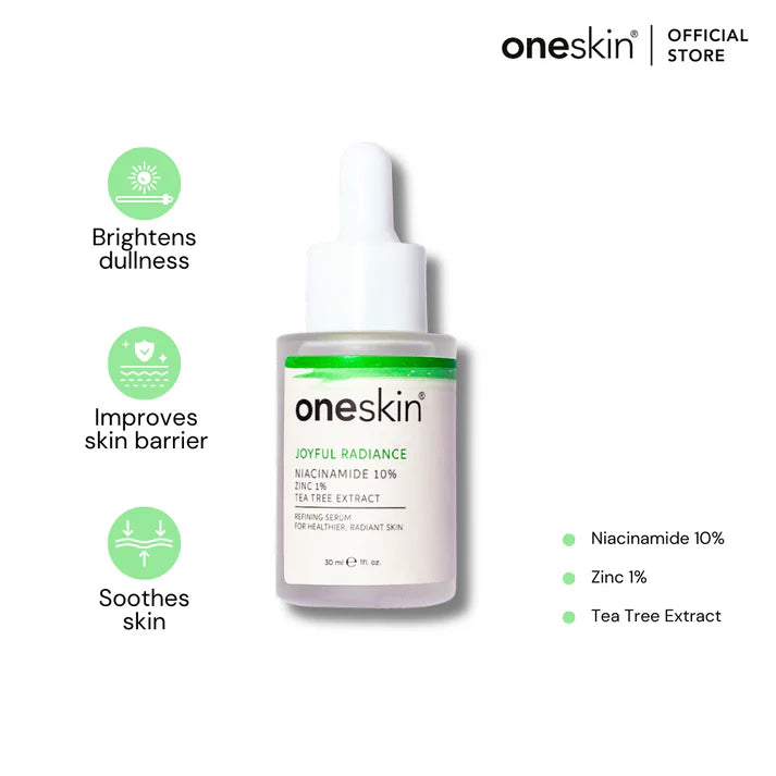 One Skin Joyful Radiance - Niacinamide 10%, Zinc 1%, Tea Tree Extract - 30ml