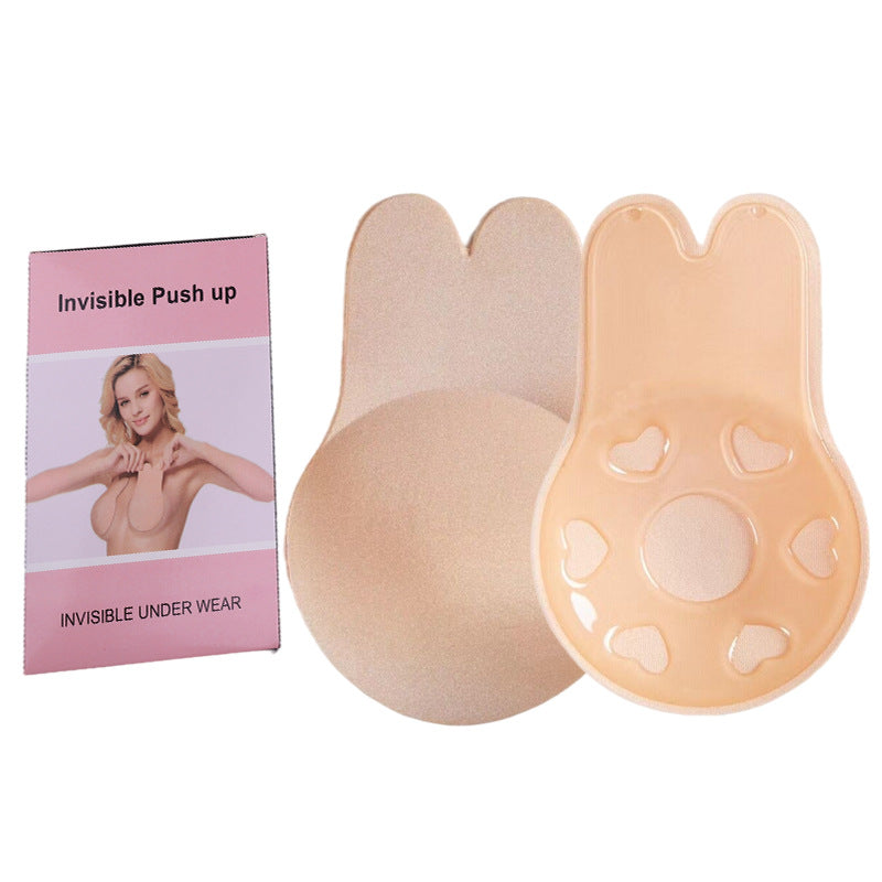 Two Bunny Ears Solid Color Gel Bras Chest Patch, 
