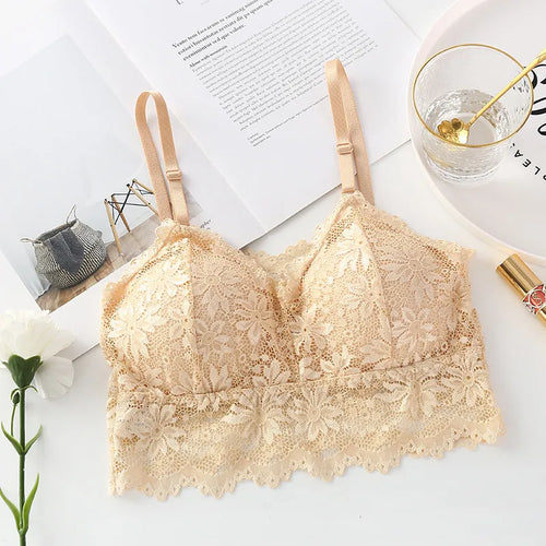 Luxury Desires Sexy Lace Sunflower Skin Bra – Free Sizes