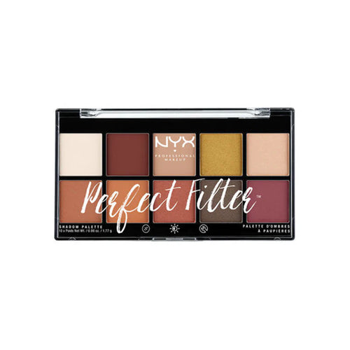 NYX Perfect Filter 10 Color Eyeshadow Palette – Bold & Pigmented