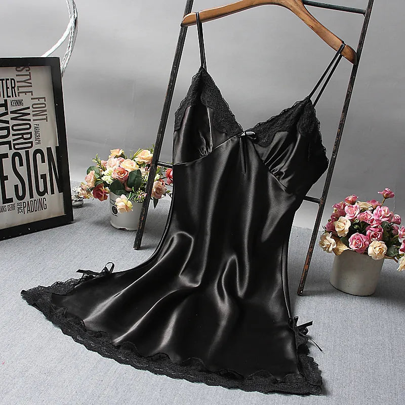 Sexy Strap Pajamas Nighty Black Suit 8349 | Luxury Desires