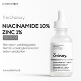 The Ordinary Niacinamide 10% + Zinc 1% Serum For All Skin Types The Ordinary