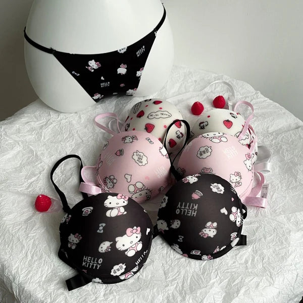 New Hello Kitty Black Bra Set - Premium by Luxury Desires