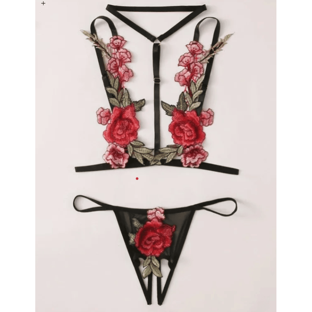 Sexy Flower Lingerie Black Bra Sets – Luxury Desires