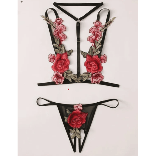 Sexy Flower Lingerie Black Bra Sets – Luxury Desires