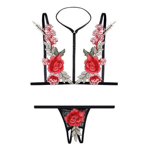 Sexy Flower Lingerie Black Bra Sets – Luxury Desires