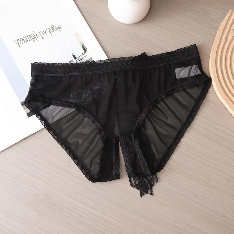 Luxury Desires (Pack Of 3) Waist Briefs Crotch Opening Panties