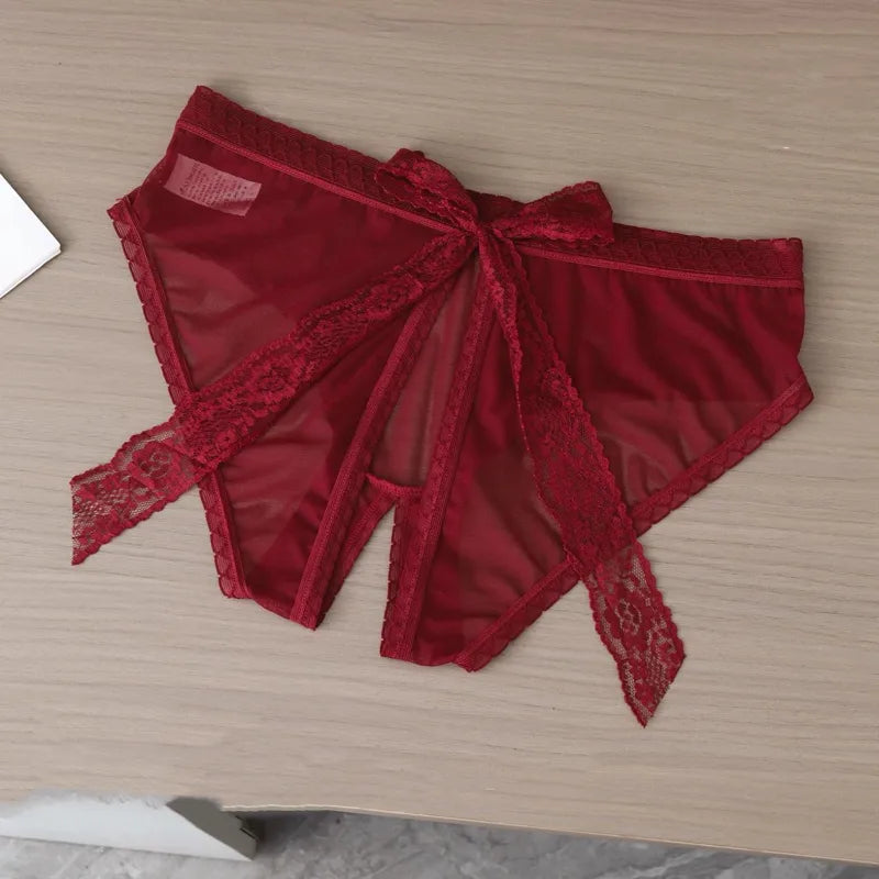 Luxury Desires (Pack Of 3) Waist Briefs Crotch Opening Panties