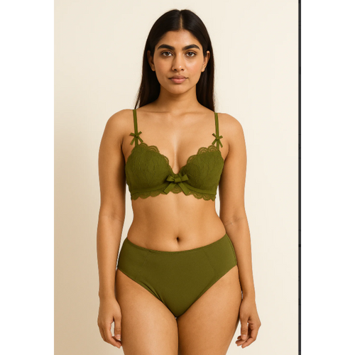 High Quality Soft Push Up Embroidered Bridal Bra & Panty Set - 8942