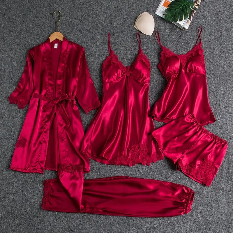 Luxurious Silk Pajama Set | Nightgown Sexy Sleepwear Robe Sets - Luxury Desires