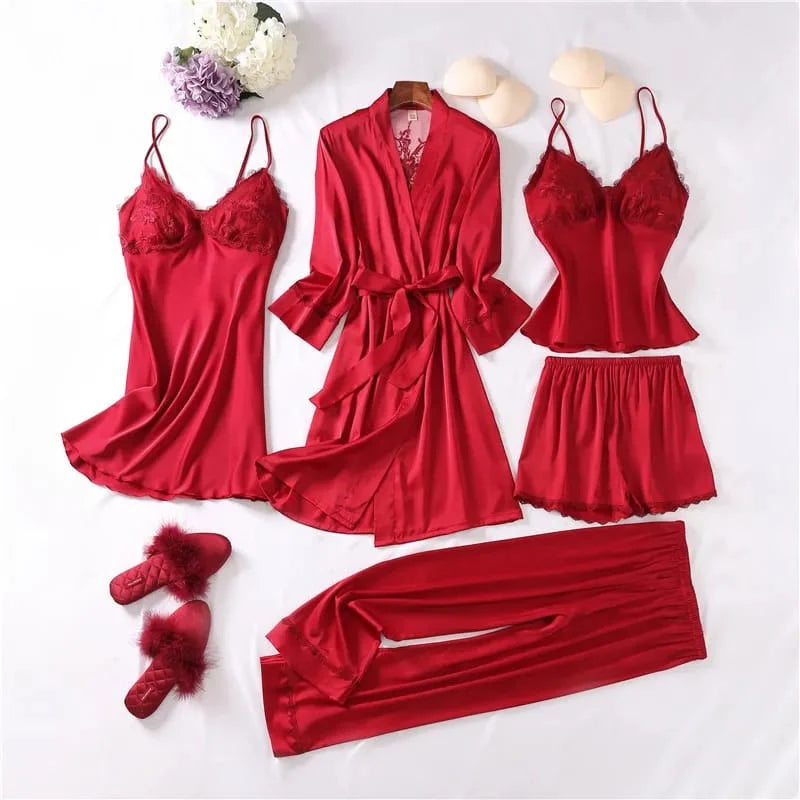 Luxurious Silk Pajama Set | Nightgown Sexy Sleepwear Robe Sets - Luxury Desires