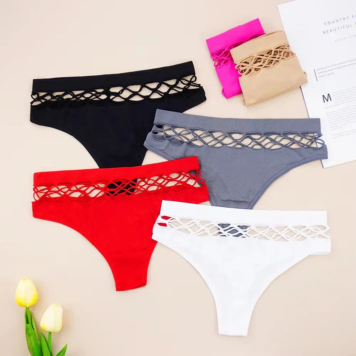 Sexy T Shape Mesh Hole Design G-string Panties | Pack of 3