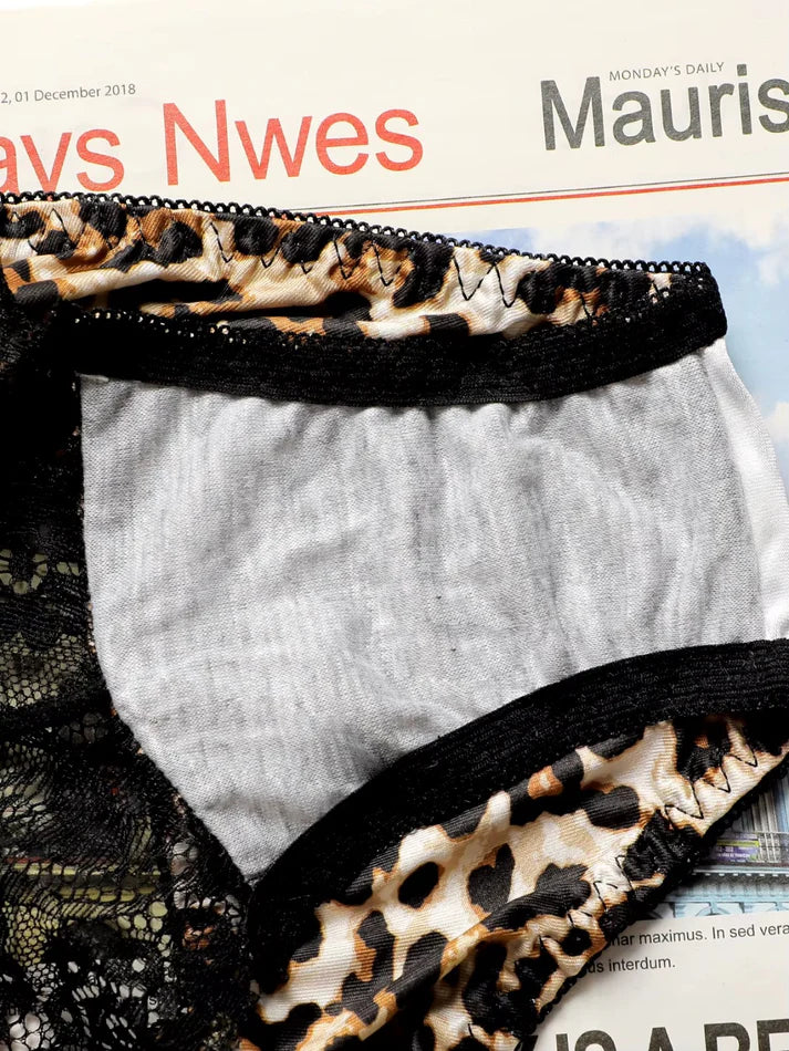 Leopard Print Lace Bra & Panty Set | Luxurydesires