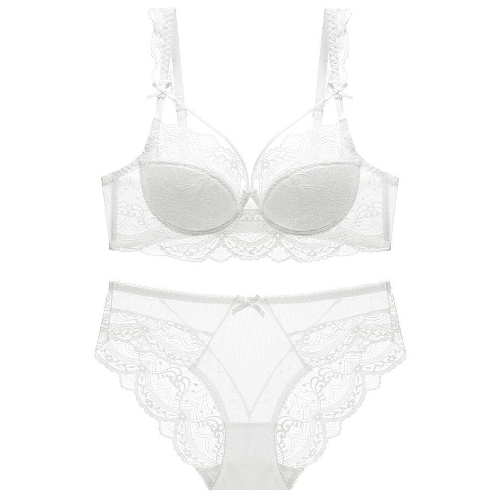 Bridal Lace Half Cup Bra Panty Set | Luxury Desires