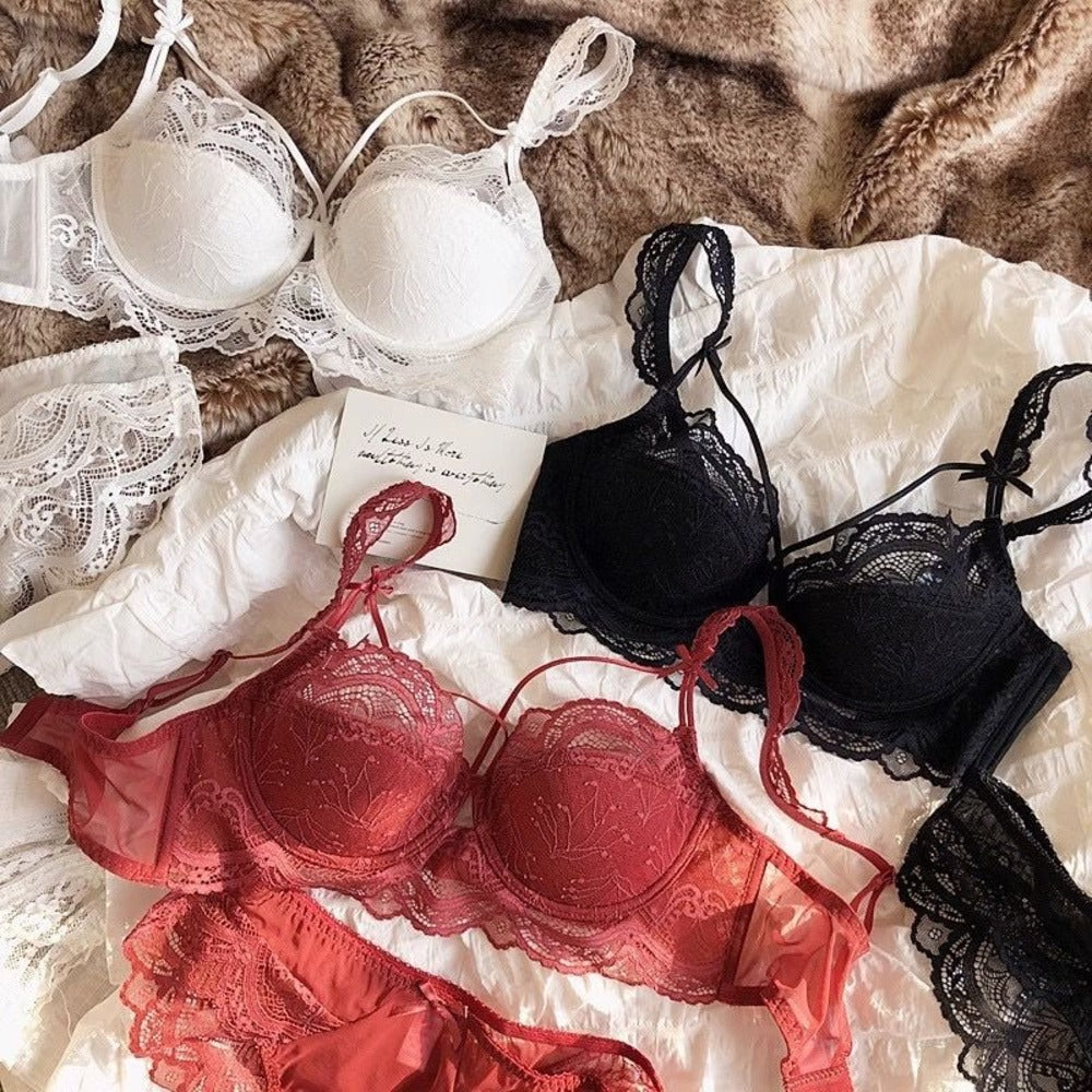 Bridal Lace Half Cup Bra Panty Set | Luxury Desires