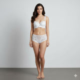 Bridal Lace White Half Cup Bra Panty Set | Luxury Desires