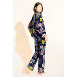 Sleepwear Two Pieces Set – Luxury Floral Linen Pajamas
