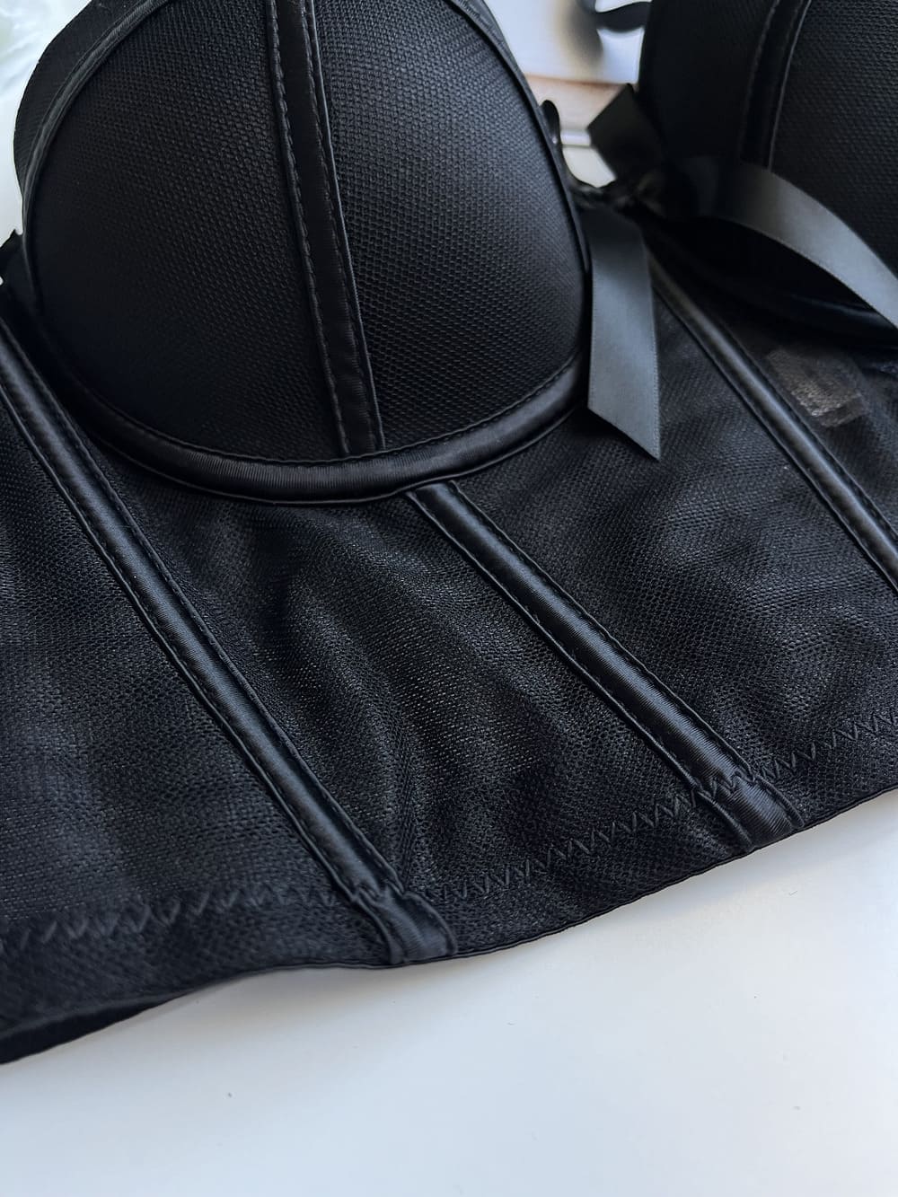 Luxury Desires Ladies Black Half Cup Padded Push-Up Camisole Top 1001