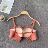 Butterfly Embroidered Adjustable Straps Full Back Bra & Panty